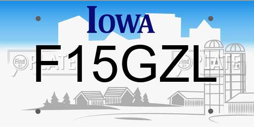 F15GZL Iowa License Plate