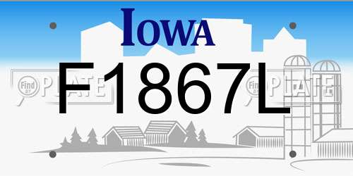 F1867L Iowa License Plate