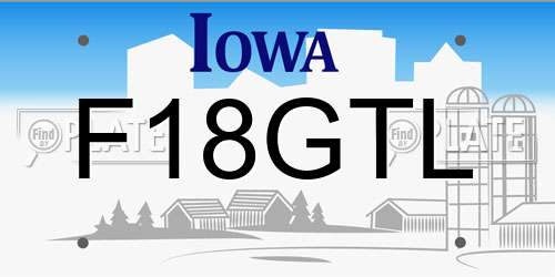 F18GTL Iowa License Plate