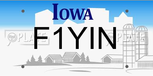 F1YIN Iowa License Plate