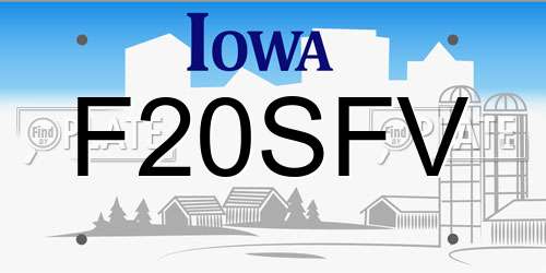 F20SFV Iowa License Plate