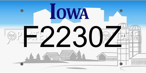 F2230Z Iowa License Plate