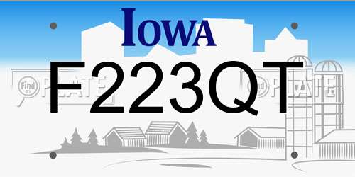 F223QT Iowa License Plate