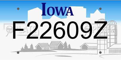 F22609Z Iowa License Plate
