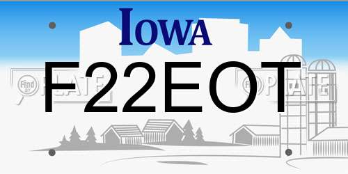 F22EOT Iowa License Plate