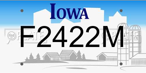 F2422M Iowa License Plate