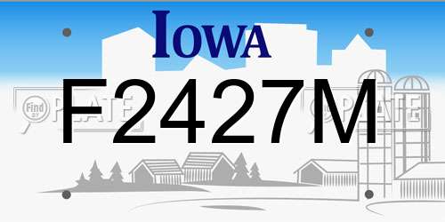 F2427M Iowa License Plate