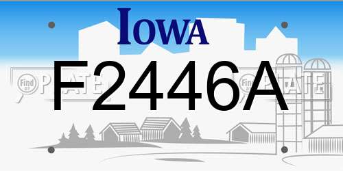 F2446A Iowa License Plate
