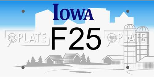 F25 Iowa License Plate