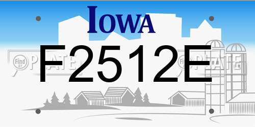 F2512E Iowa License Plate