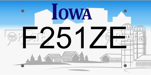 F251ZE Iowa License Plate