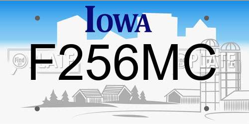 F256MC Iowa License Plate