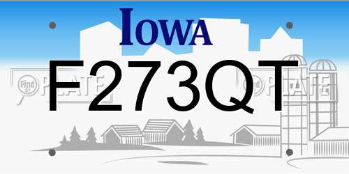 F273QT Iowa License Plate