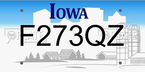 F273QZ Iowa License Plate