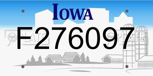 F276097 Iowa License Plate