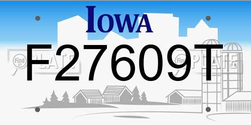 F27609T Iowa License Plate