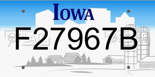 F27967B Iowa License Plate