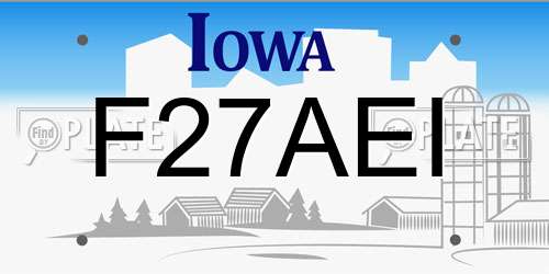 F27AEI Iowa License Plate