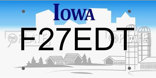 F27EDT Iowa License Plate