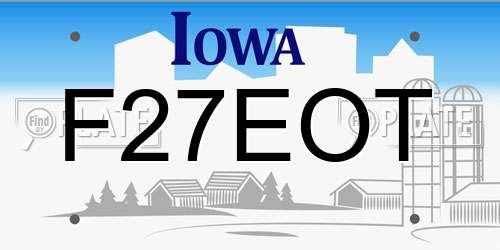 F27EOT Iowa License Plate