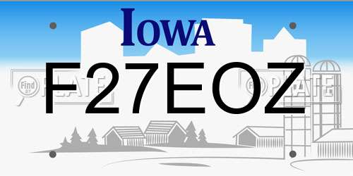 F27EOZ Iowa License Plate