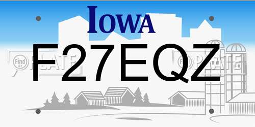 F27EQZ Iowa License Plate