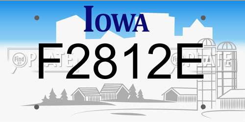 F2812E Iowa License Plate