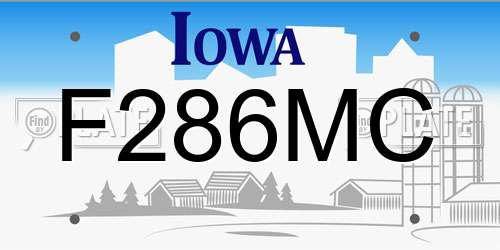 F286MC Iowa License Plate