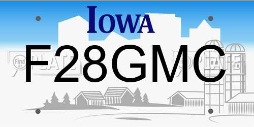 F28GMC Iowa License Plate