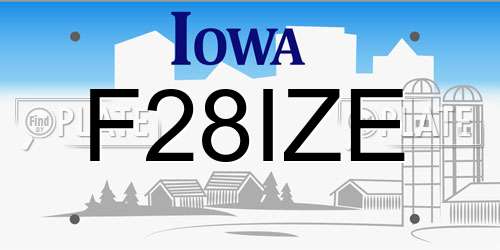F28IZE Iowa License Plate