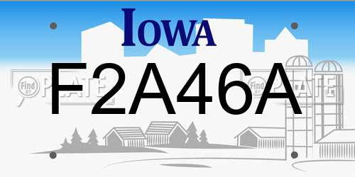 F2A46A Iowa License Plate