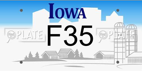 F35 Iowa License Plate