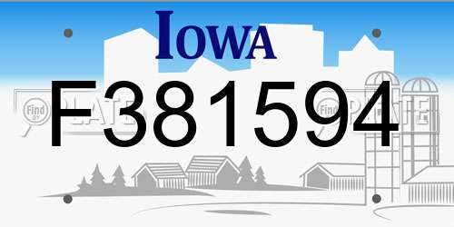F381594 Iowa License Plate
