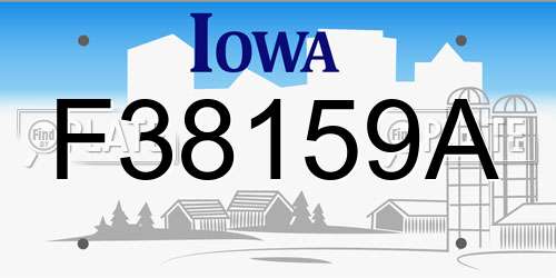 F38159A Iowa License Plate