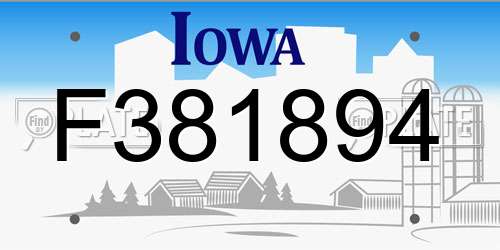 F381894 Iowa License Plate