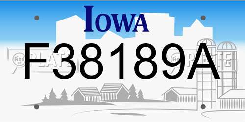 F38189A Iowa License Plate