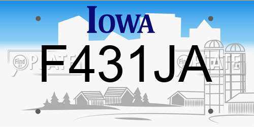 F431JA Iowa License Plate
