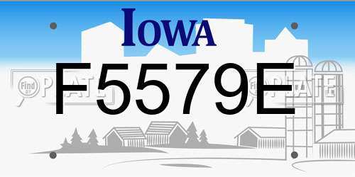 F5579E Iowa License Plate