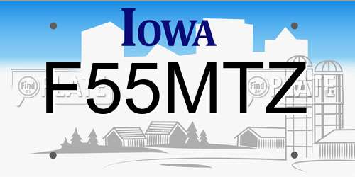 F55MTZ Iowa License Plate