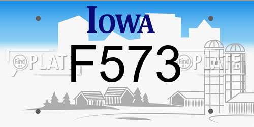 F573 Iowa License Plate