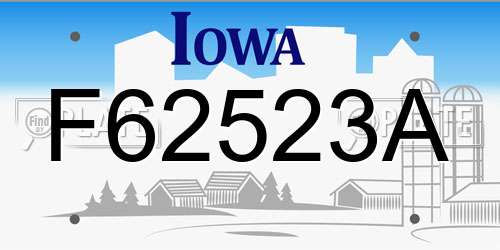 F62523A Iowa License Plate