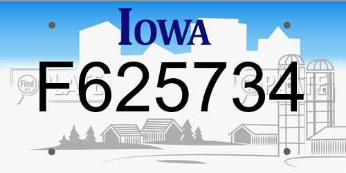 F625734 Iowa License Plate