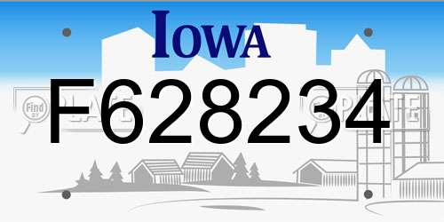 F628234 Iowa License Plate