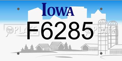 F6285 Iowa License Plate