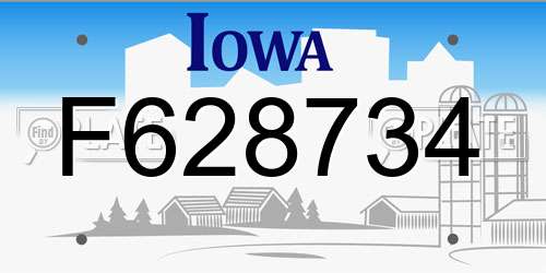 F628734 Iowa License Plate