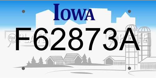 F62873A Iowa License Plate