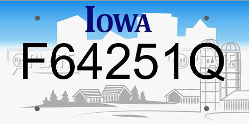 F64251Q Iowa License Plate