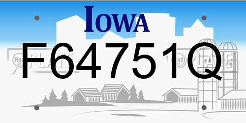 F64751Q Iowa License Plate