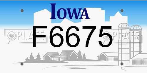F6675 Iowa License Plate