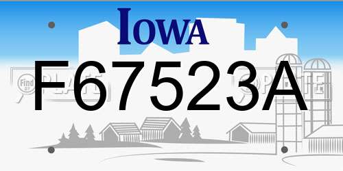 F67523A Iowa License Plate